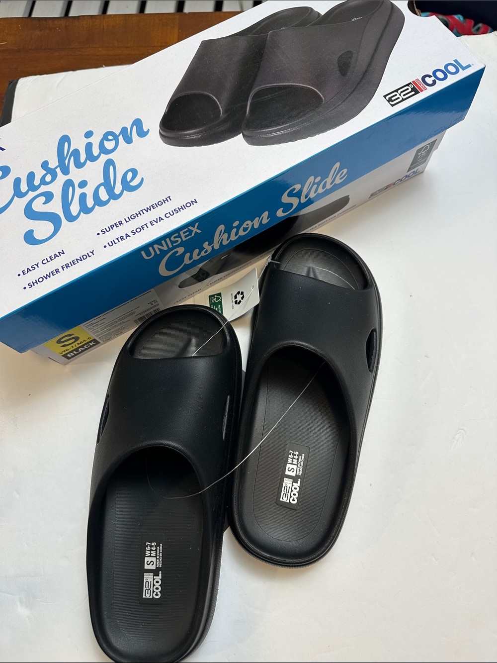 Unisex Cushion Slide Sandals - Black (321 COOL)